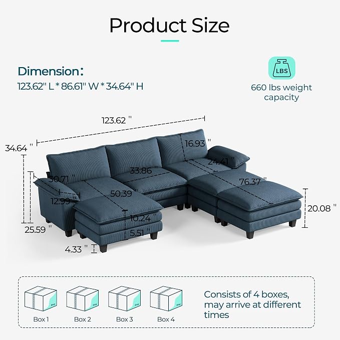 LINSY HOME Modular Sectional Sofa - Image 2