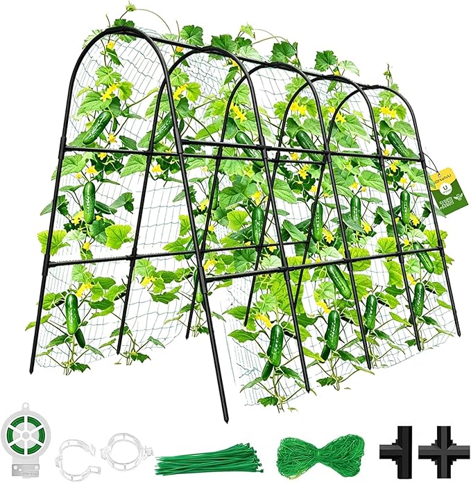 Cucumber Trellis for Raised Bed, U-Shape Garden Trellis for Climbing Plants by MQHUAYU