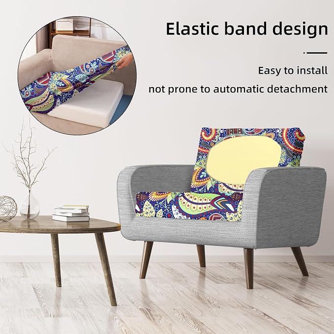 8Pcs Stretch Patio Cushion Covers, Outdoor Couch Covers Replacement, Outdoor - Image 5