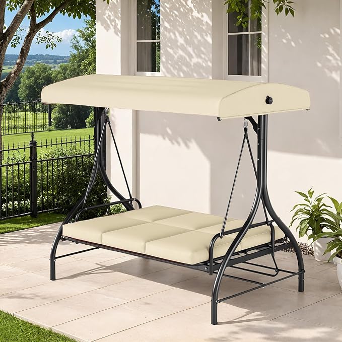 TLSUNNY 3-Seat Outdoor Patio Porch Swing - Image 3