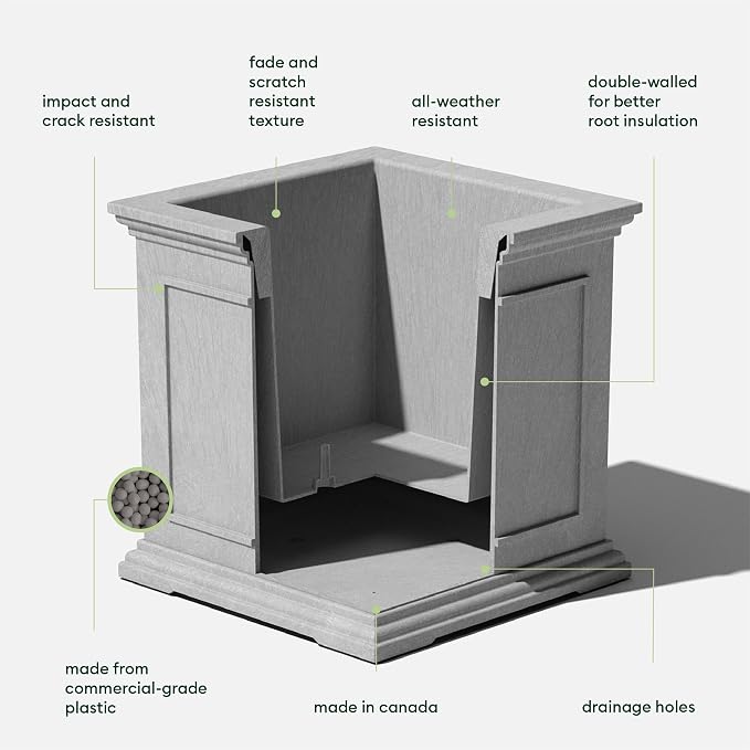 Veradek Brixton Series Cube Plastic Planter - Image 3