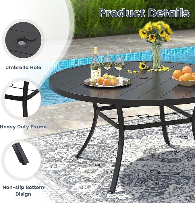 VICLLAX 9 Pieces Patio Outdoor Dining Set - Image 6