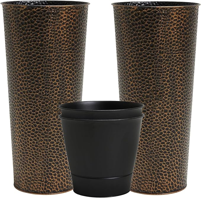 Worth 2 Pack 28" Tall Narrow Metal Planter by WORTH