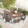 VICLLAX Patio Dining Set for 8, Outdoor Furniture Set Includes 53" Round Patio by HOME