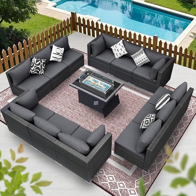 BULEXYARD 13 Piece High Back Outdoor Furniture Sets - Image 2