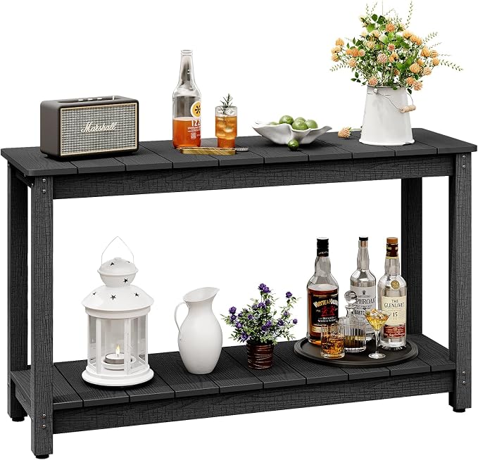 Outdoor Console Table, 440LBS Weight Capacity, 2-Tier Multifunctional Buffet by LAHAAP