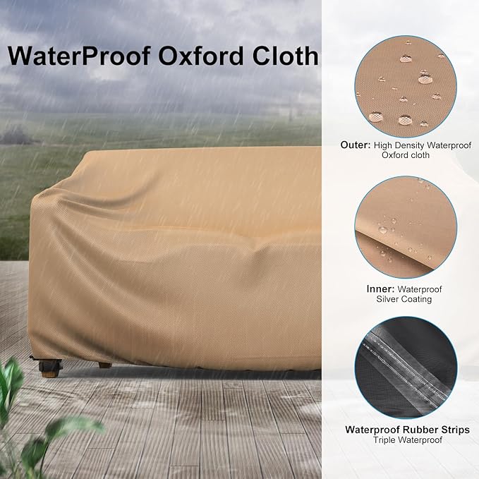 Heavy Duty Patio Sofa Cover, Mrrihand 2-Seater Outdoor Sofa Loveseat Cover - Image 4