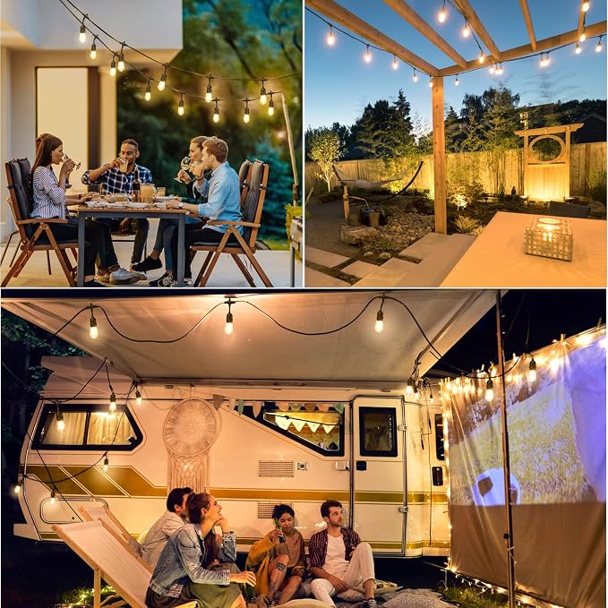 Mlambert 96FT LED Outdoor String Lights, Dimmable Waterproof Patio Lights - Image 8