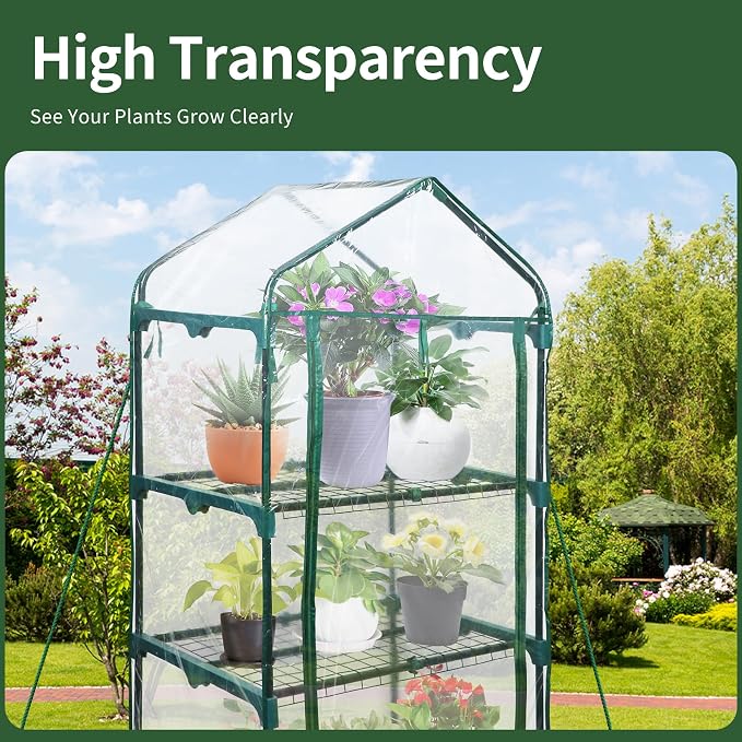 4 Tier Mini Greenhouse for Outdoor Indoor, Waterproof Heavy Duty Small - Image 3