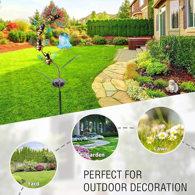 Afirst Decorative Solar Lights Outdoor Solar Bee Stake Light - Image 4