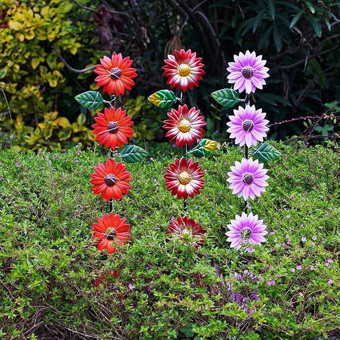 Set of 3 Solar Garden Lights, 22.6'' H Flowers Decorative Garden Stakes - Image 5