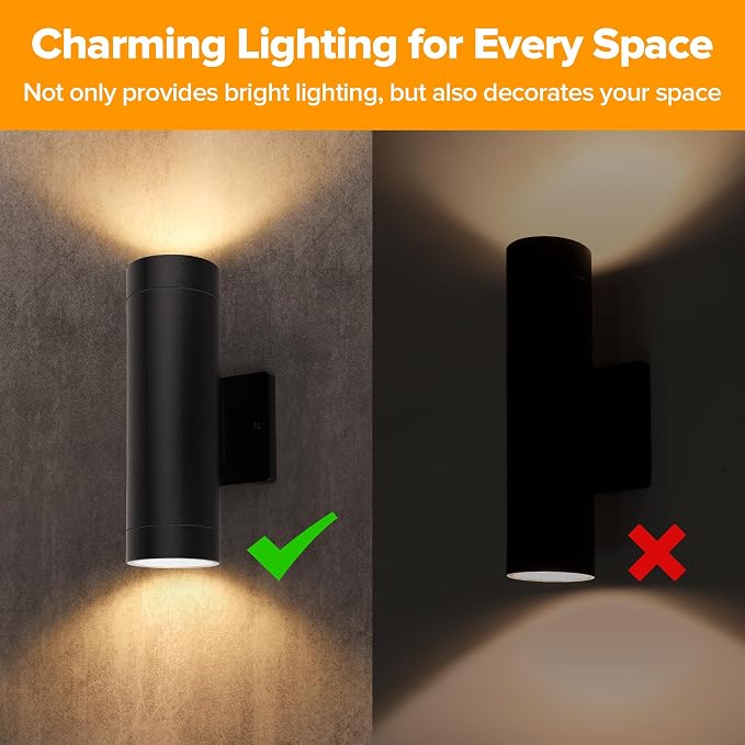 LUTEC Outdoor Wall Light Fixtures, Integrated LED Cylinder Up-Down Sconce - Image 3