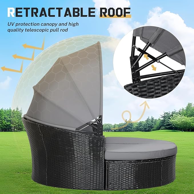 Incbruce Patio Round Daybed - Image 6
