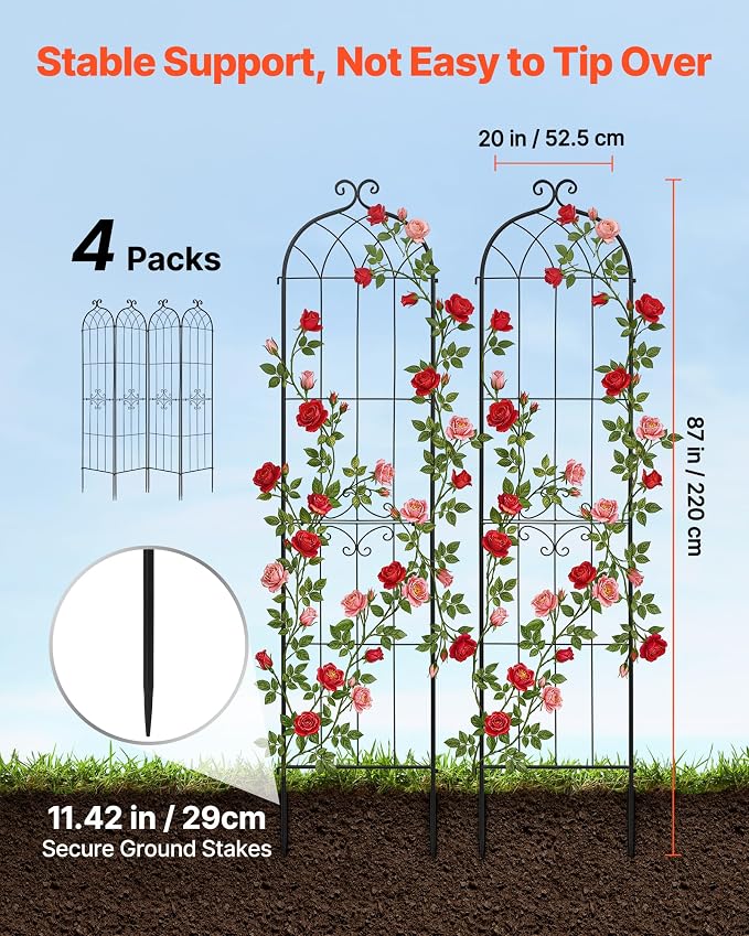 VEVOR 4 Packs Metal Garden Trellis - Image 2