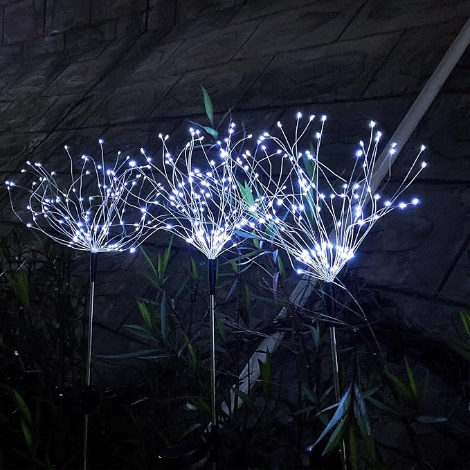 JJGoo Solar Firework Lights, 2 Pack 120 LEDs 2 Lighting Modes Solar Garden - Image 8