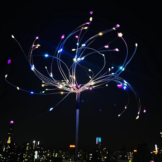 JJGoo Solar Firework Lights, 2 Pack 120 LEDs 2 Lighting Modes Solar Garden - Image 9