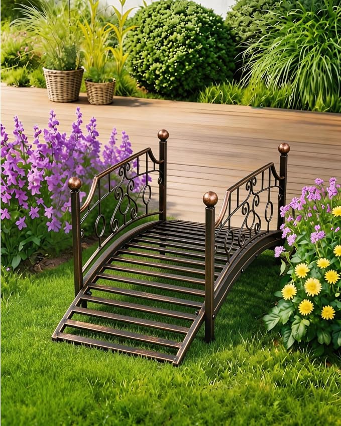 Outvita Metal Garden Bridge for Outdoor, Elegant Decorative Bridge - Image 8