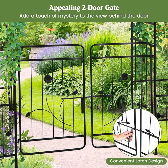 Moccha Garden Arch with Gate and Planter Boxes - Image 7