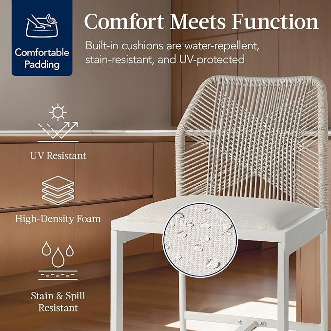 Best Choice Products Indoor Outdoor Counter Height Bar Stools Set of 2 - Image 4
