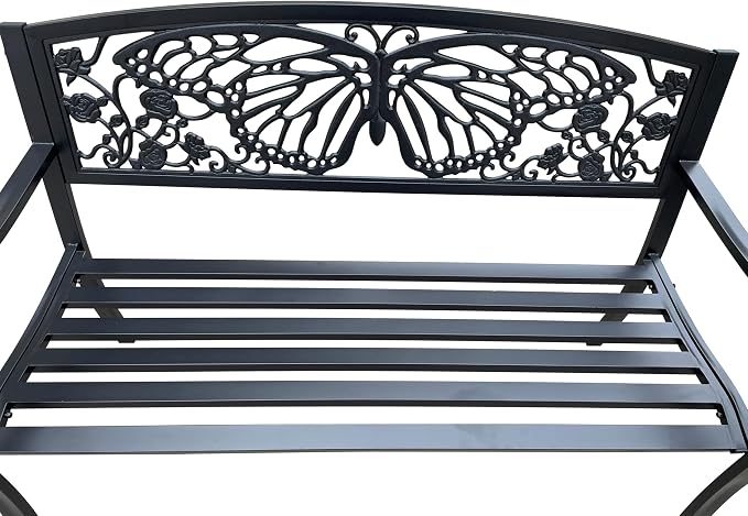 Hi-Line Gift Ltd 50" Outdoor Metal Garden Bench - Image 6