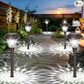 BEAU JARDIN 8 Pack Solar Pathway Lights White+Color Changing Stainless Steel 3 by BEAU+JARDIN