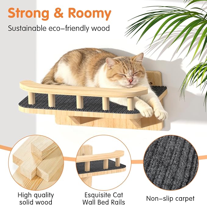 Cat Wall Shelves with 3 Steps, Floating Cat Shelves - Image 4