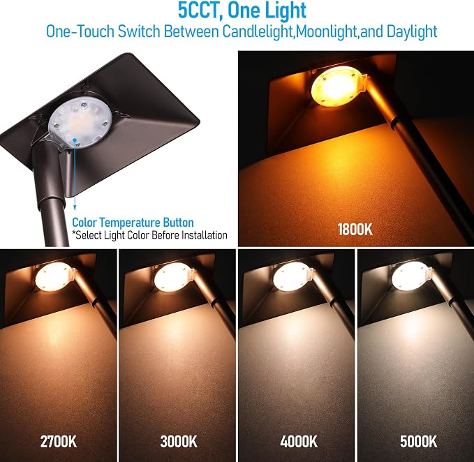 LEONLITE 12 Pack 5CCT Low Voltage Landscape Lights, 5W Anti-Glare LED Pathway - Image 3