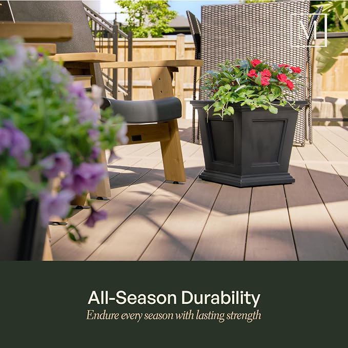Mayne Fairfield 16-Inch Square Planter – Self-Watering, Weather-Resistant - Image 4
