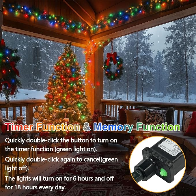 Cool White to Multicolor Color Changing 200 LED 66FT Connectable Christmas - Image 4
