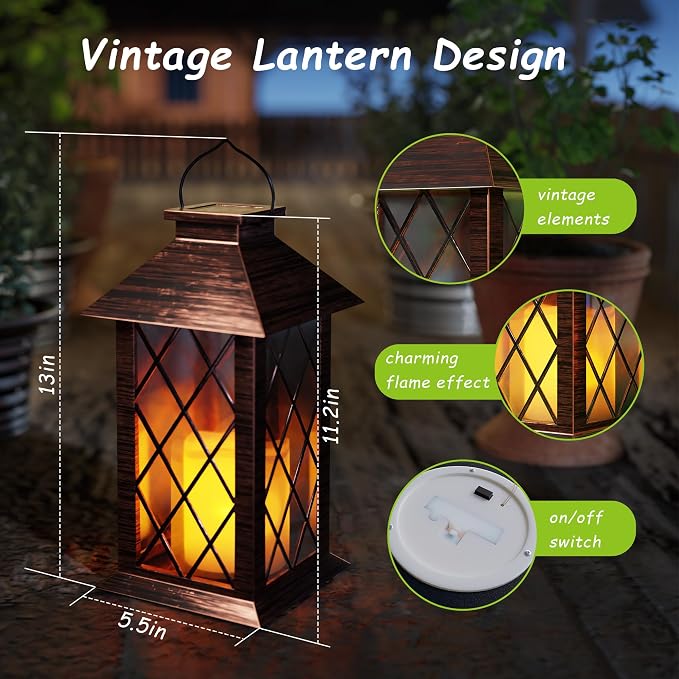 Outdoor Solar Lanterns, Waterproof Hanging Lantern - Image 2