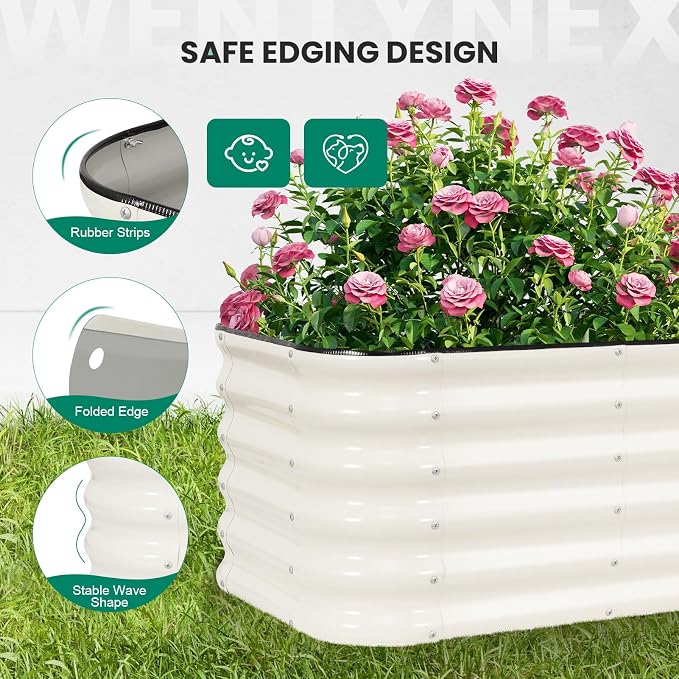 4×2×1.4FT Galvanized Raised Garden Bed Outdoor, Metal Raised Garden Bed Kit - Image 3