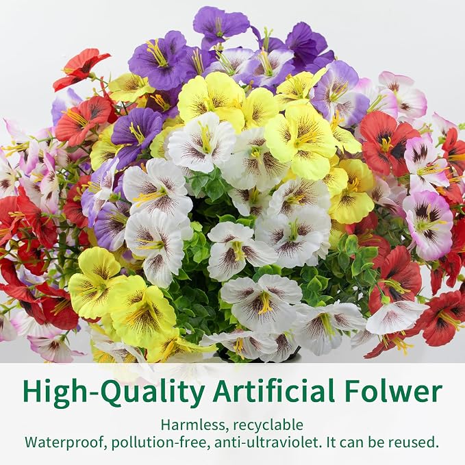 24 Bundles Artificial Pansy Flowers - Image 7