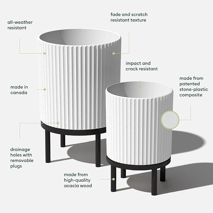 Veradek Demi Series Round Planter w/Stand - Image 2