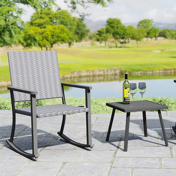 C-Hopetree Small Metal Outdoor Coffee Side Table - Image 8