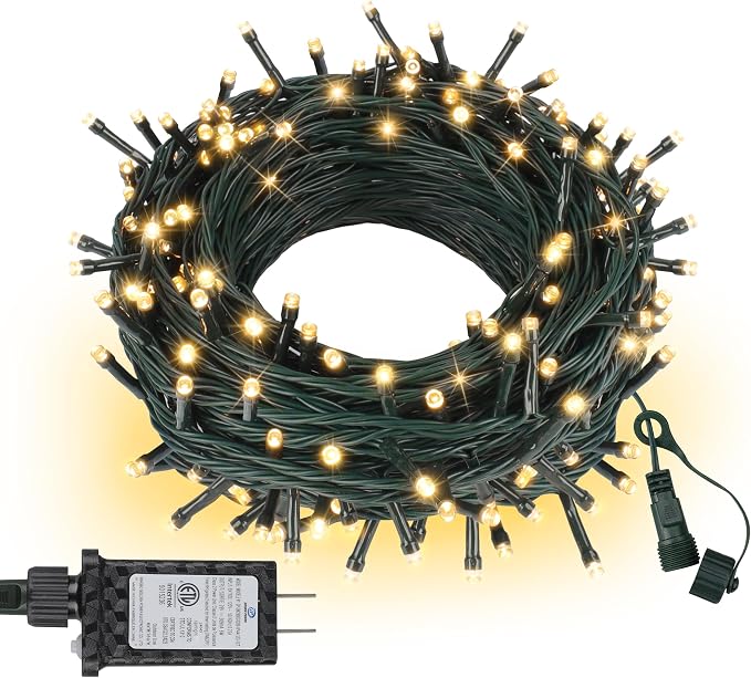 Connectable Christmas String Lights 66FT 200 LED 8 Modes by ASENEK