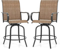 Giantex Set of 2 Swivel Outdoor Bar Stools, All-Weather Bar Height Patio Chairs by Giantex