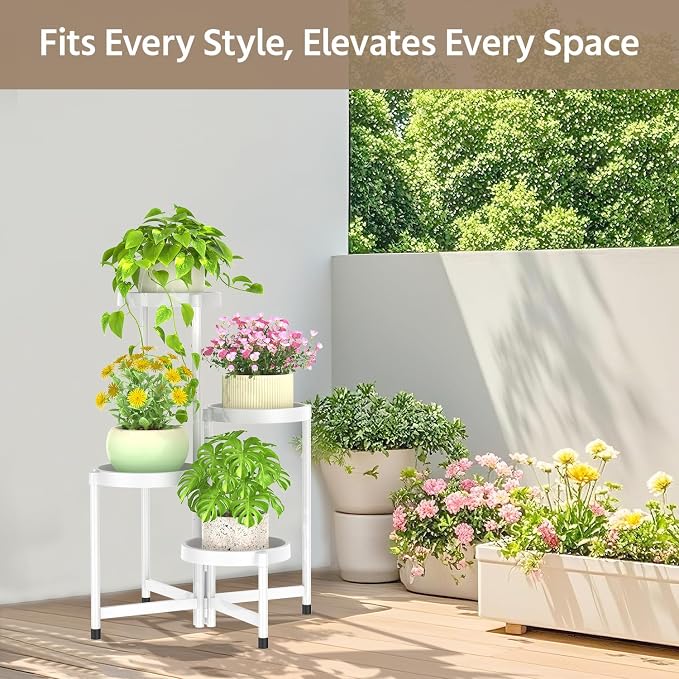 LASZOLA 4 Tiered Folding Plant Stand Indoor - Image 2