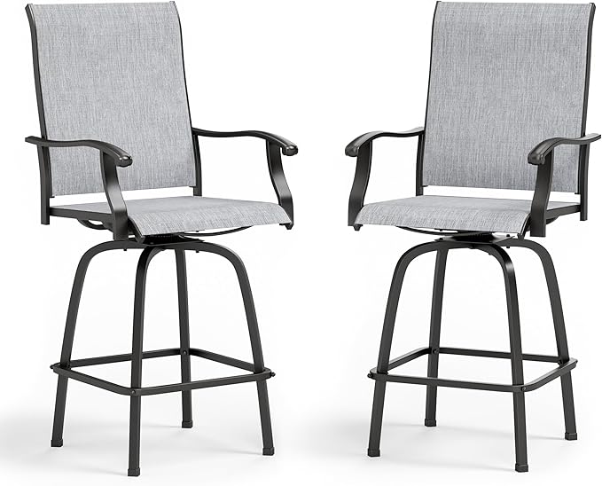 Sophia & William Swivel Bar Stools Set of 2, Bar Height Chairs, Outdoor Bar by SophiaWilliam