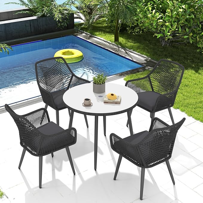 Patiorama 5-PC Patio Dining Set, Outdoor Dining Table Chair Set, All-Weather by Patiorama