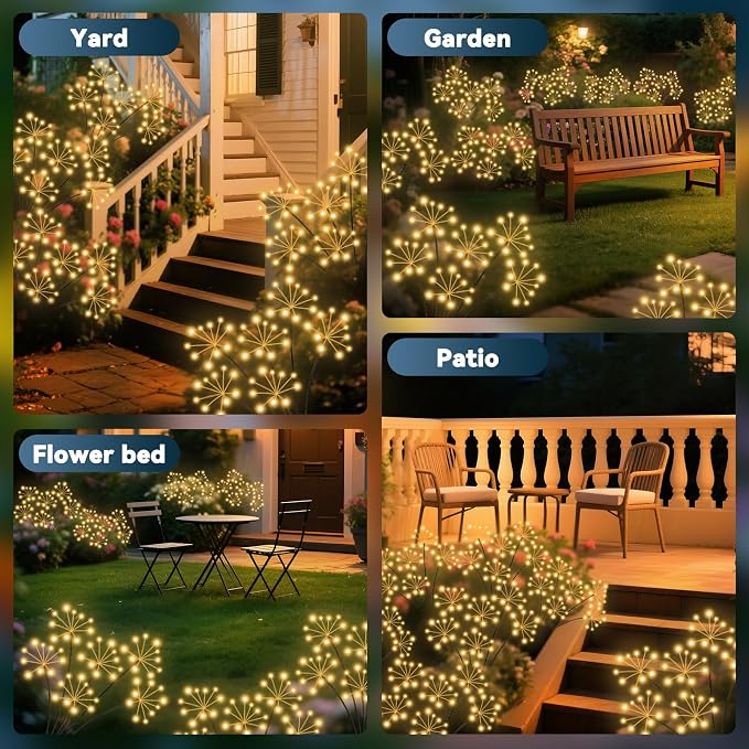 Solar Garden Lights 6 Pack Waterproof Swaying Starburst Light Solar Outdoor - Image 7
