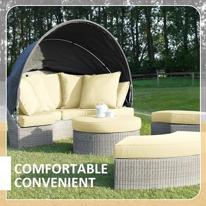 Patelai 66" Outdoor Daybed Cushion Cover Round Replacement - Image 5