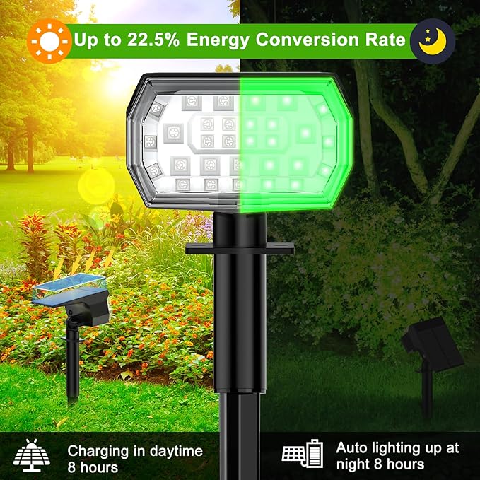 LANSOW Solar Spot Lights Outdoor Color Changing, Christmas Landscape Spotlights - Image 4