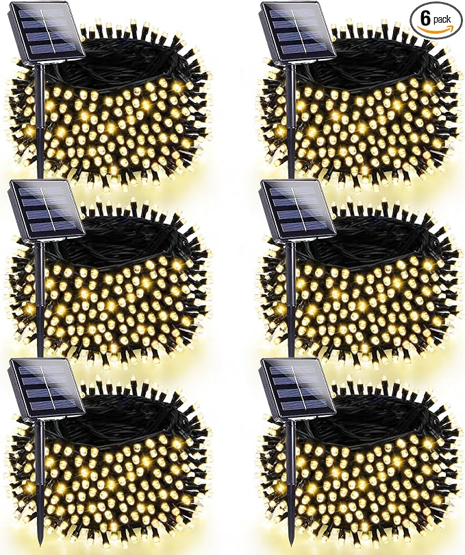 6 Pack 270FT Solar Christmas Lights Outdoor Waterproof, Super Bright 480 LED by SANJICHA