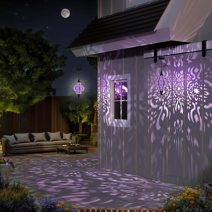 Hanging Solar Lights Outdoor Garden Decor Solar Lantern Waterproof Plastic - Image 4
