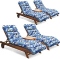 Outdoor Chaise Lounge Chair Cushion Set of 4, Waterproof 74.4 x 22 x 4.7 Inches by Tycdiose