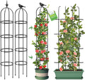 Tower Obelisk Garden Trellis for Climbing Plant，6.3FT/75.6" Rustproof Metal by MQUPIN