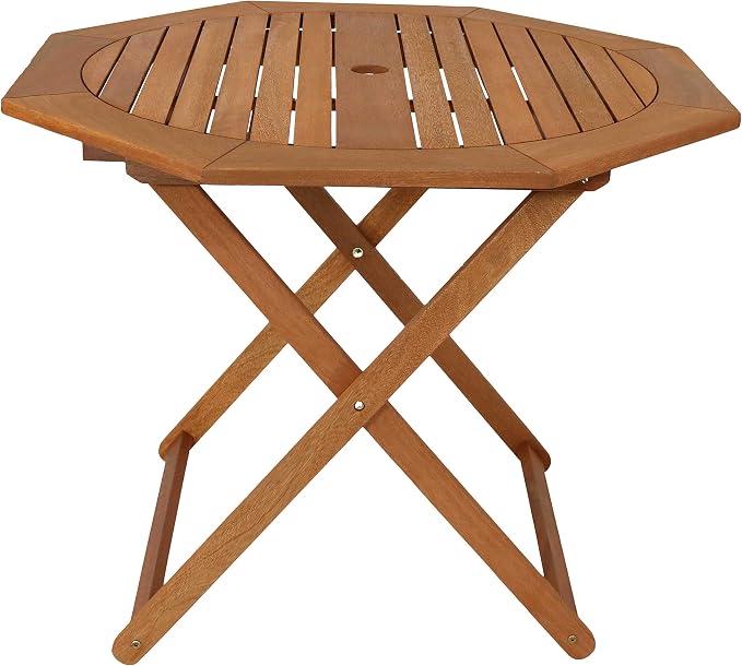 Sunnydaze Folding Meranti Wood Outdoor Dining Table - Image 10