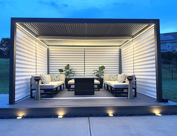 PURPLE LEAF LED Louvered Pergola 94AS 12'x 16' Full Aluminum Frame and - Image 3