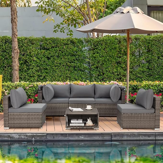 HOMREST 6 Pieces Patio Furniture Sets, Outdoor Daybed - Image 8