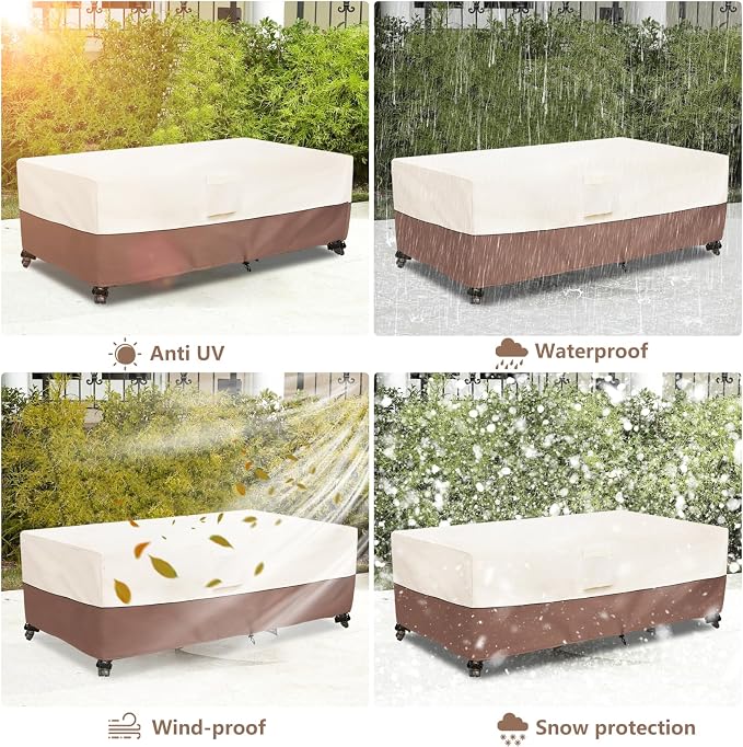 okcool Outdoor Coffee Table Cover, Waterproof Rectangular Patio Small Side - Image 7